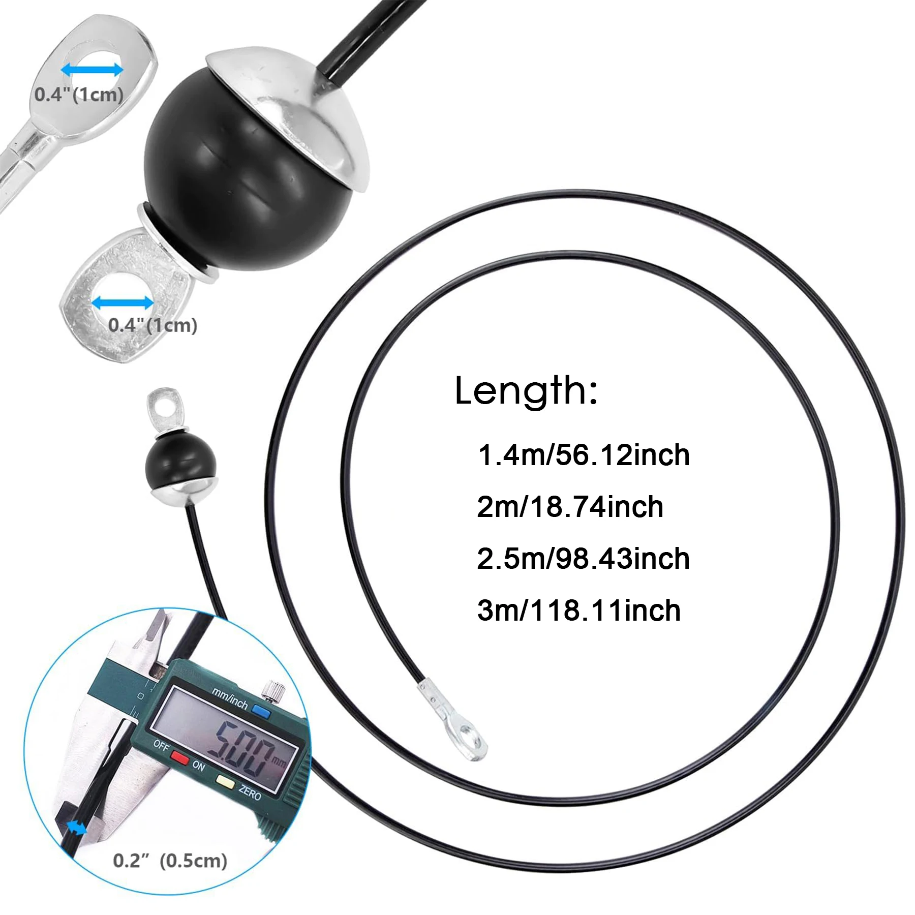 Thick 5mm Upgraded Version Fitness Slide Rope 1.4m/2m/2.5m/3m  for Home Gym Exercise Equipment Incluss Rope Machine Accessories