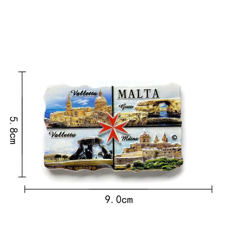 

Malta Tourist Attractions Refrigerator Magnet Creative3D3D Painted Decorative Crafts Ornaments