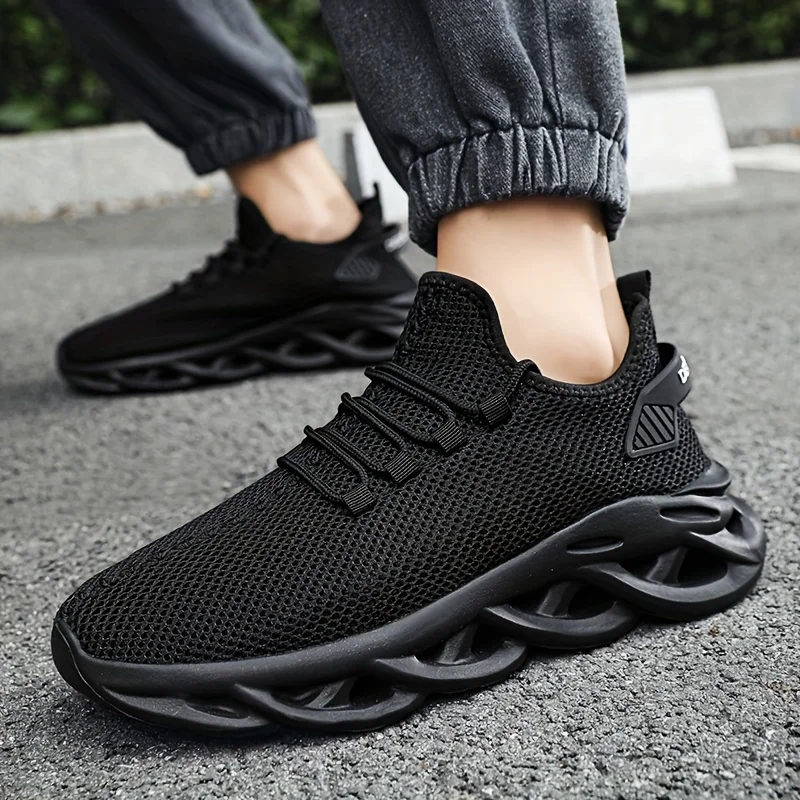 Men Sports Running Brown Jogging Shoes Casual Sneakers Brown Outdoor Breathable Mesh Women Light Shock-absorption Black Tennis