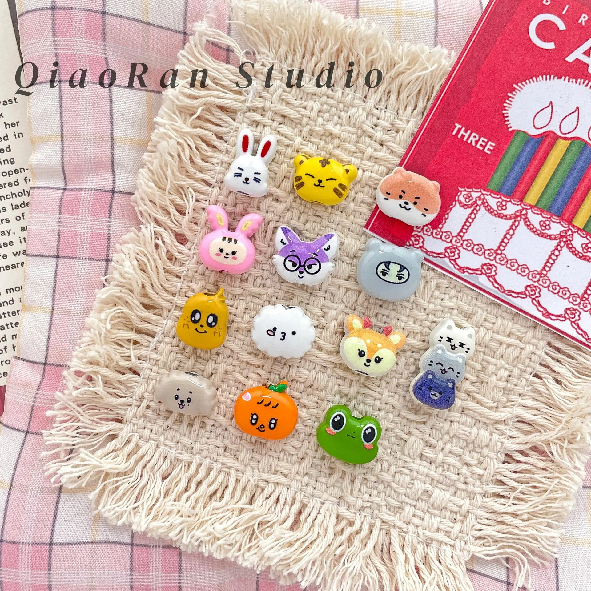 Alloy Series SVT Peripheral Support Official Child Image Perforated Loose Bead DIY Mobile Phone Chain Keychain Bag Hanging