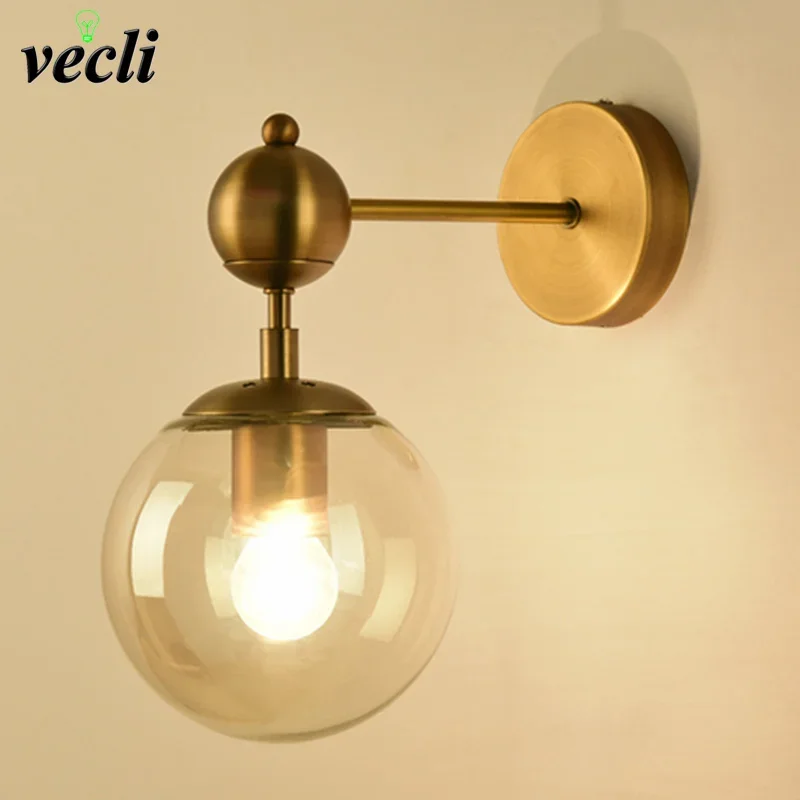 

Modern style E27 LED Wall Lamps Nordic Glass Ball Wall Lights for Corridor Passage Bedroom Bedside Lamp Wall Sconces AC85-265V