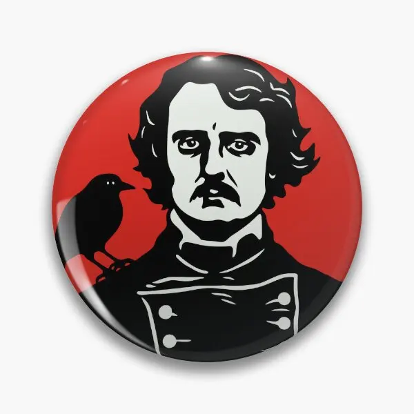 Edgar Poe The Raven  Soft Button Pin Fashion Decor Badge Creative Funny Lover Women Gift Brooch Hat Clothes Jewelry Cartoon