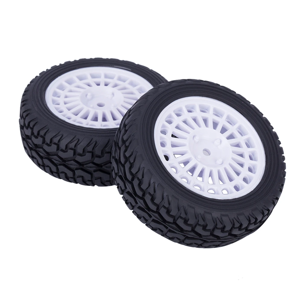 4pcs Plastic Glued Rubber Tire Wheels Rim for 1/10 1/14 1/16 RC Car TAMIYA TT01 TT02 HSP Wltoys 144001 94122 94123 Part