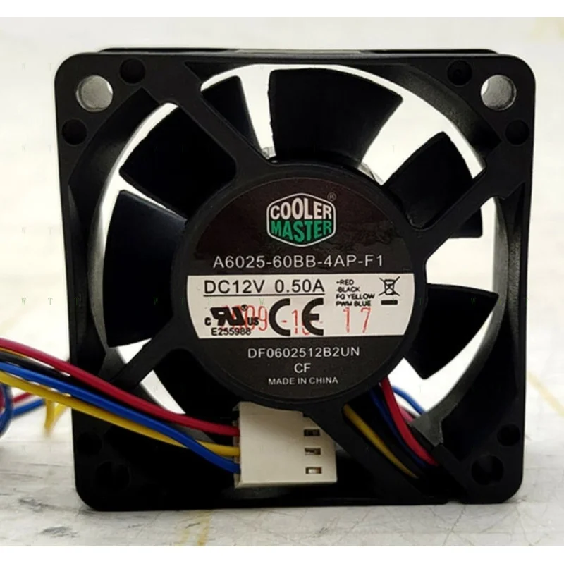 Ventoinha PWM de 4 fios CoolerMaster A6025-60BB-4AP-F1 6025 12V 0.50A (1 unidade)