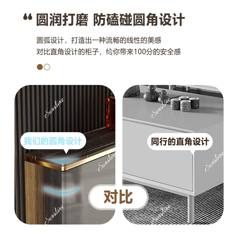 Ultra-thin simple rock slab dining side cabinet, extremely narrow small apartment storage storage entrance