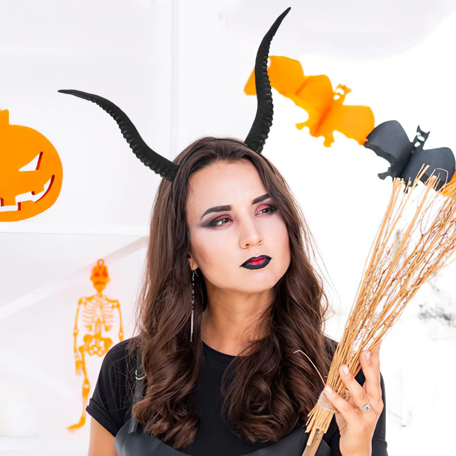 

Horns Halloween Cosplay Horn Hair Hoop Gothic Witch Dress Up Accessories Party Costume Props Kids Adults Small Demon