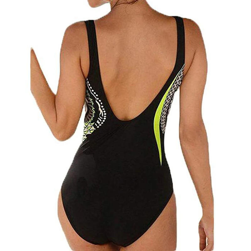 Traje de baño 2025 Vintage de una pieza, traje de baño estampado para mujer, traje de baño de talla grande, Monokini, ropa de playa, conjunto de Bikini Sexy para mujer