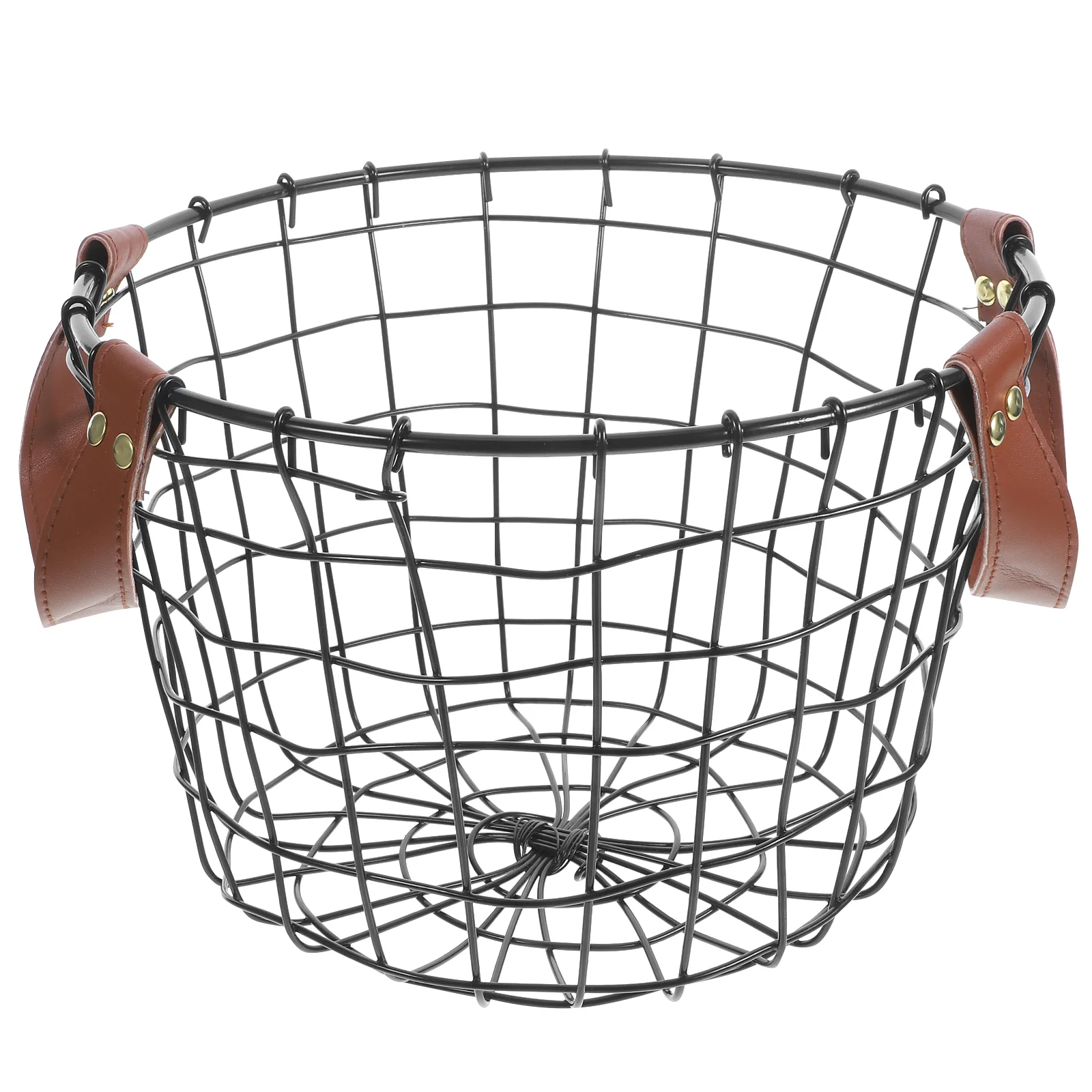 

Outdoor Portable Picnic Firewood Storage Holder Small Round Iron Bucket Large Capacity Handle Basket Camping Metal ganizer Log