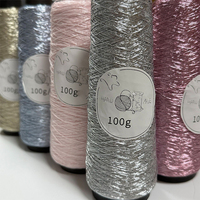 100g Fine Gold Silver Yarn Core-spun Wires Shiny Crochet Steel Wire Ball Thread Metallic Hand-woven DIY Handbag Purse Needlework