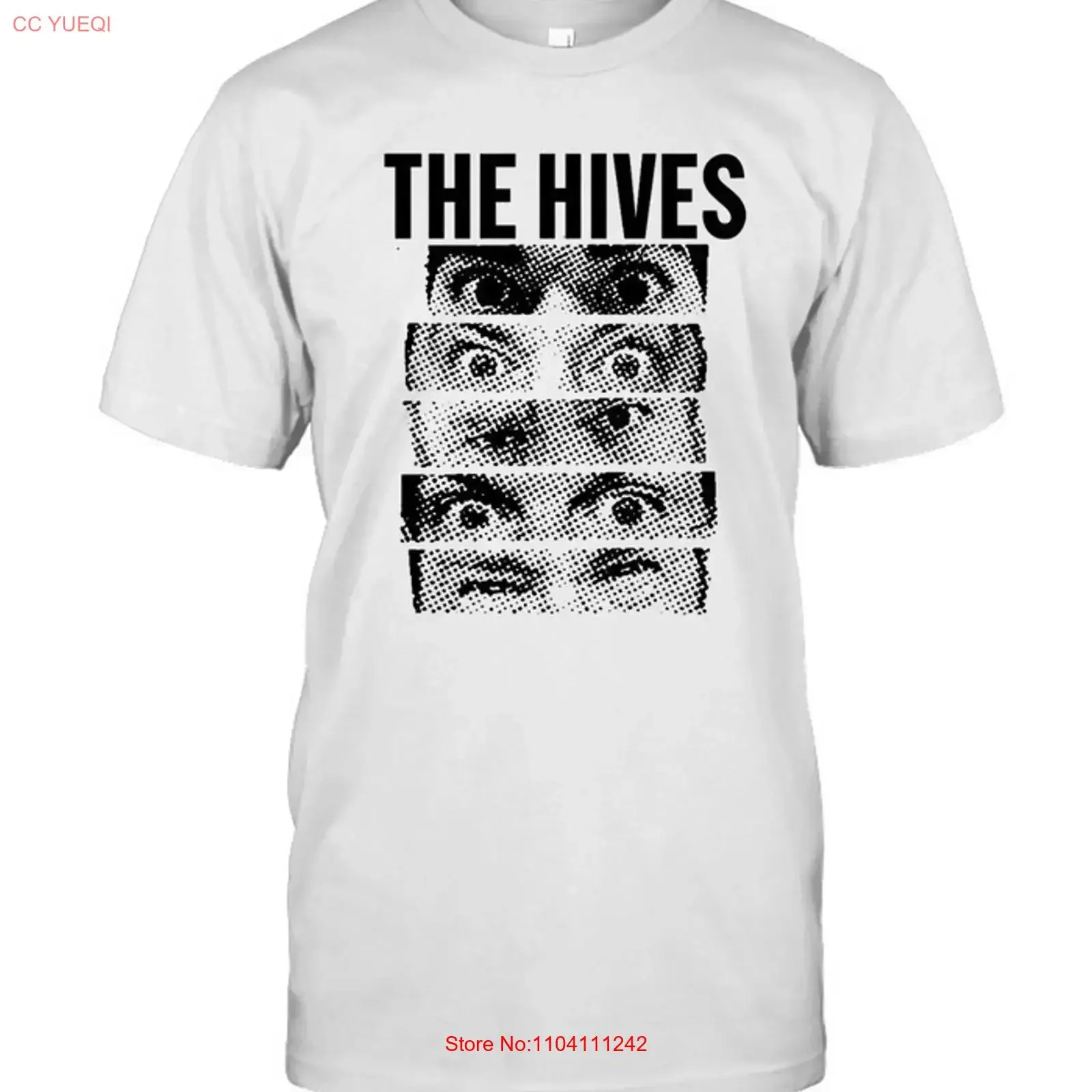 The Hives Eyes T Shirt Punk Rock Band White Vintage Style vintage Washed Stylish Comfortable designer clothes Casual homme