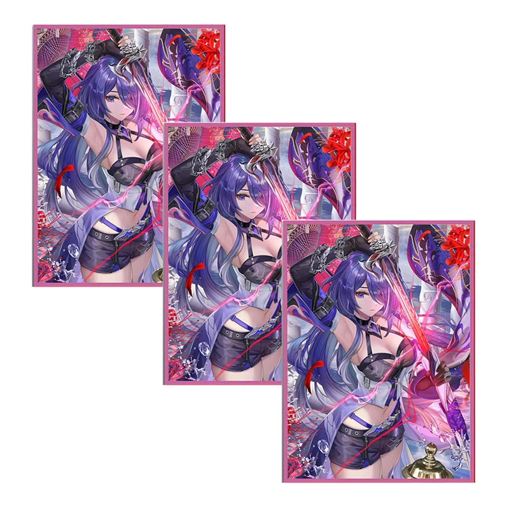 60PCS 67x92mm Standard Size laser Anime Card Sleeves Cartoon Character Printing Deck Protector for MTG/PTCG Game Cards