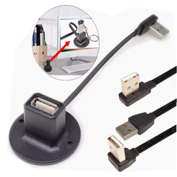 0.1M-1M Flat Vertical Desktop USB Base Extension Cable Male to Female Computer External USB Disk Hard Disk Elbow Data Connection