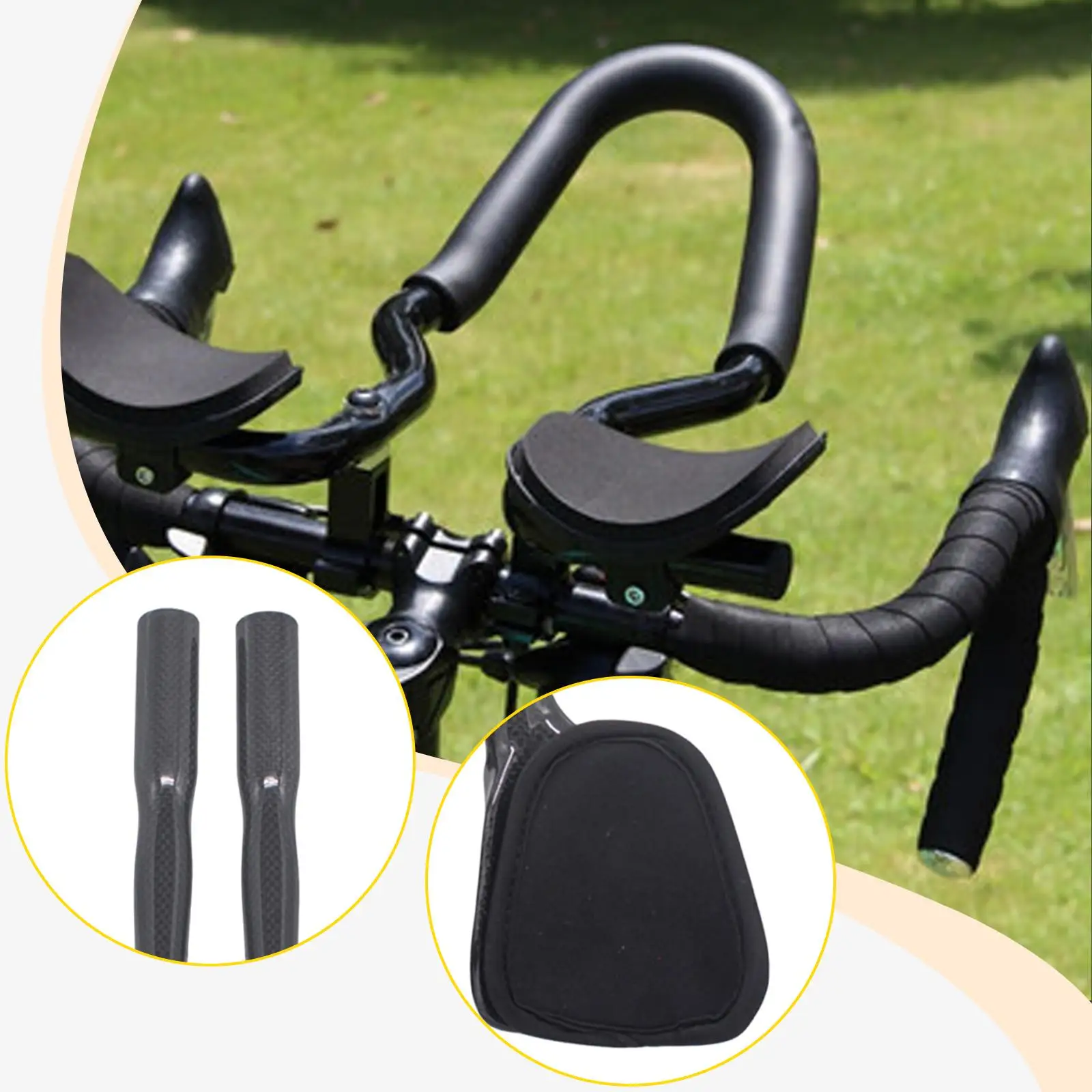 Bike Handlebar Rest Carbon Aerobar Ergonomic Armrest Bar MTB Road Bicycle Extension for Endurance Training