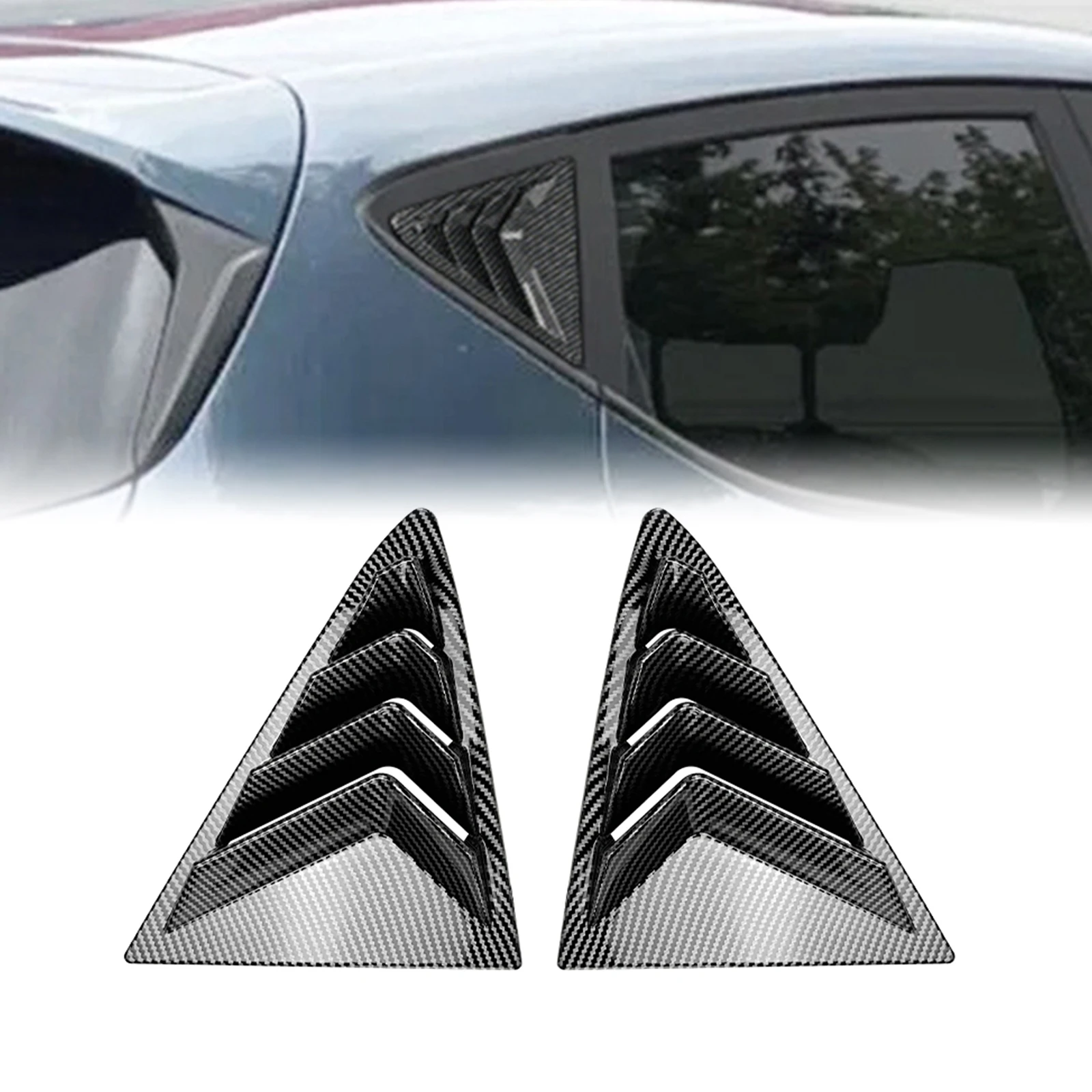 

Rear Window Side Louver Shutter Trim Cover For Ford Fiesta MK8 2018-24 Tail Sunshade Windshield Deflector Sun Shade Blind Shield