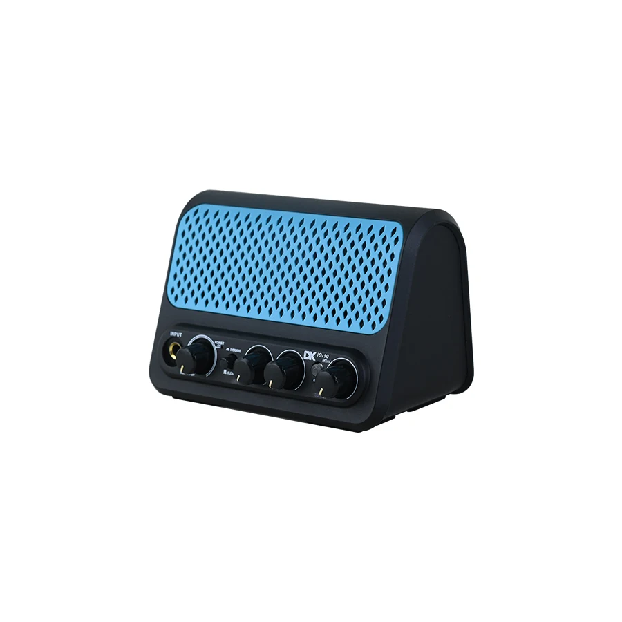 DK-iG-10Mini Electric Guitar Amplifier, 20W Output, 2 Channels, Clean, Distortion, Bluetooth, Aux In, 2000mA Battery