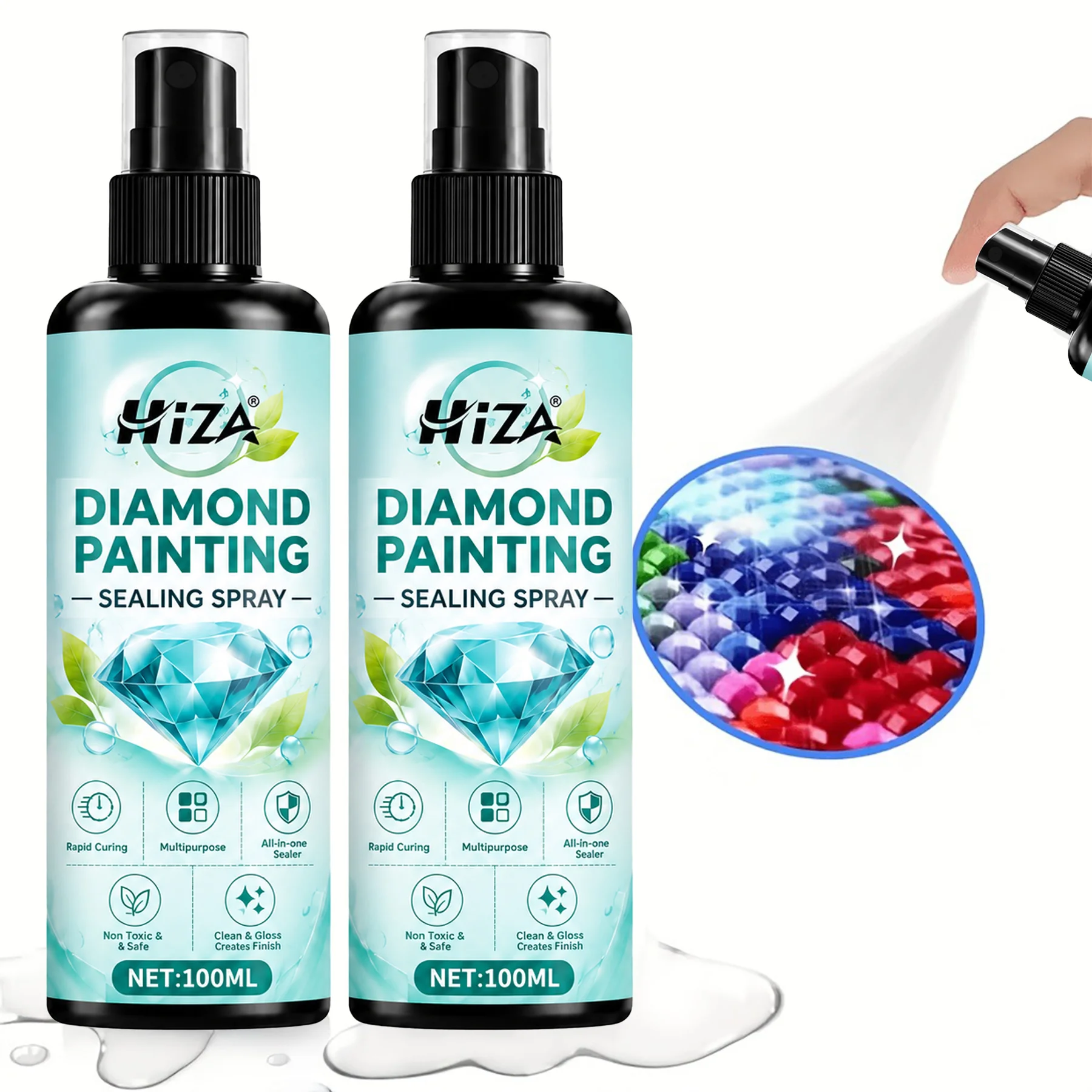 High-gloss Diamond Painting Sealer Spray, permanent shiny coat for art puzzles crafts, anti-fade finish
