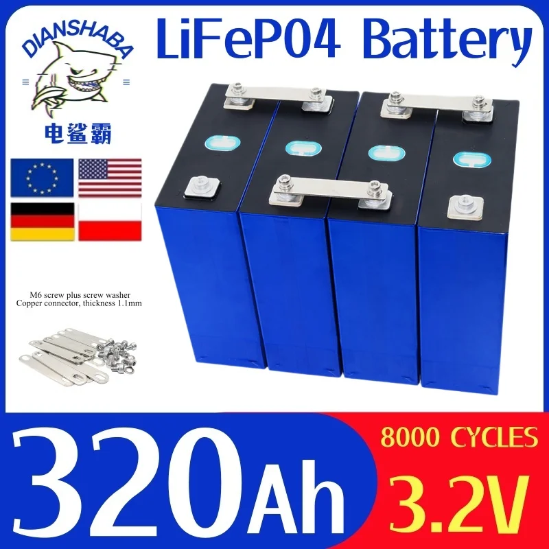 

DIY Boat Golf Cart Yacht Van Cell Pac Solar RV 12v 24v 48VNew 320Ah 3.2V Lifepo4 Brand New 8000 Cycles Rechargeable Batteries