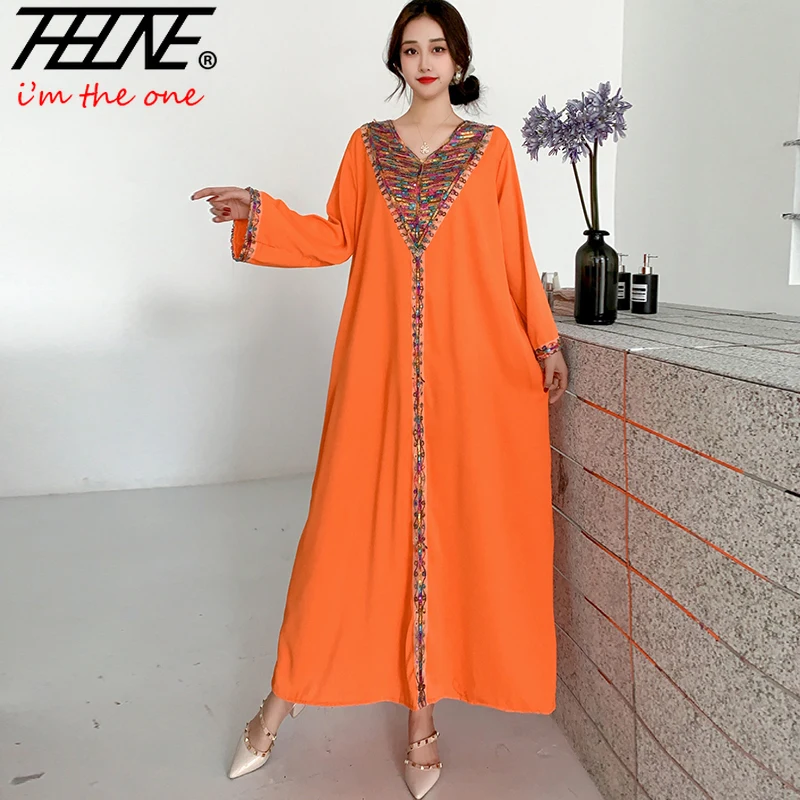 Fashion Summer Dress Women Clothing Bohemian Holiday Beach Boho Korean Style Loose Long Sleeve Vestidos De Mujer Robe Dresses