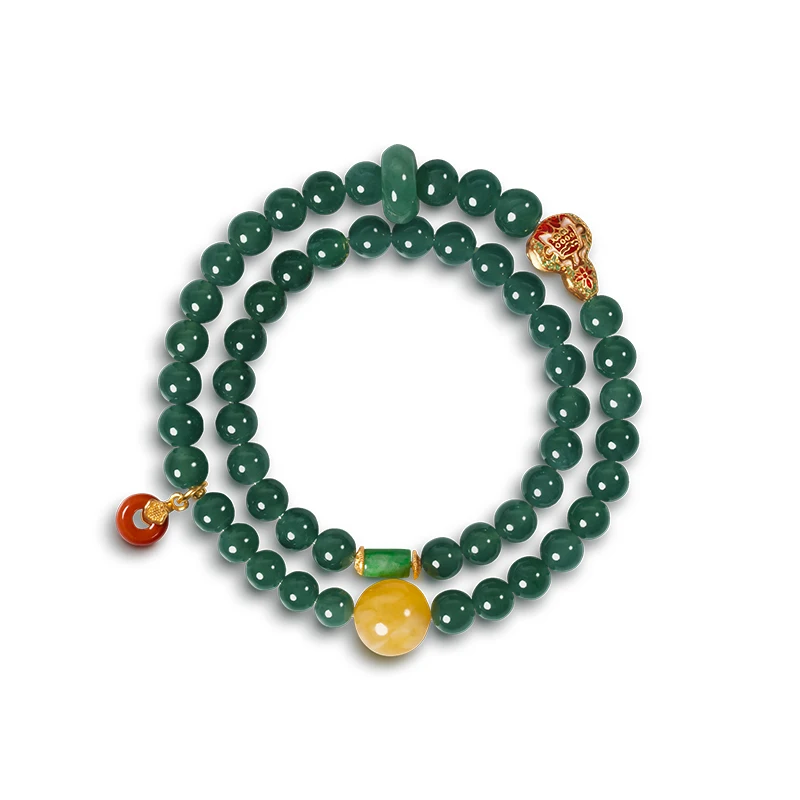 

Guatemala Jade Natural Blue Water Peace Buckle Bracelet Women Enamel Healing Meditation Cure Wealth Luck New Bead Strand