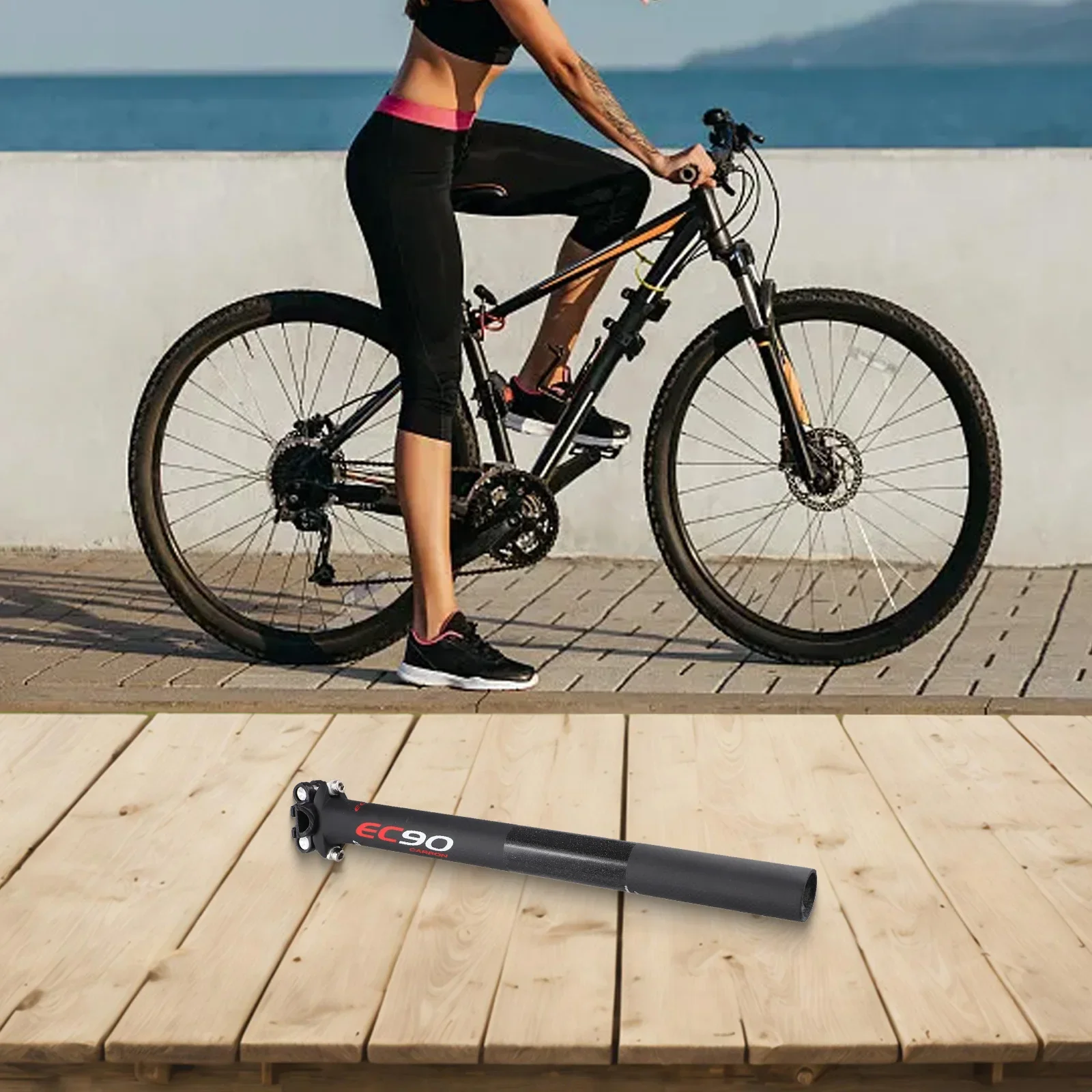 Carbon Fiber Seatpost Sturdy Carbon Fiber Joint Seatpost Imported T 800 Carbon Fiber 27 2/30 8/31 6mm Easy Installation