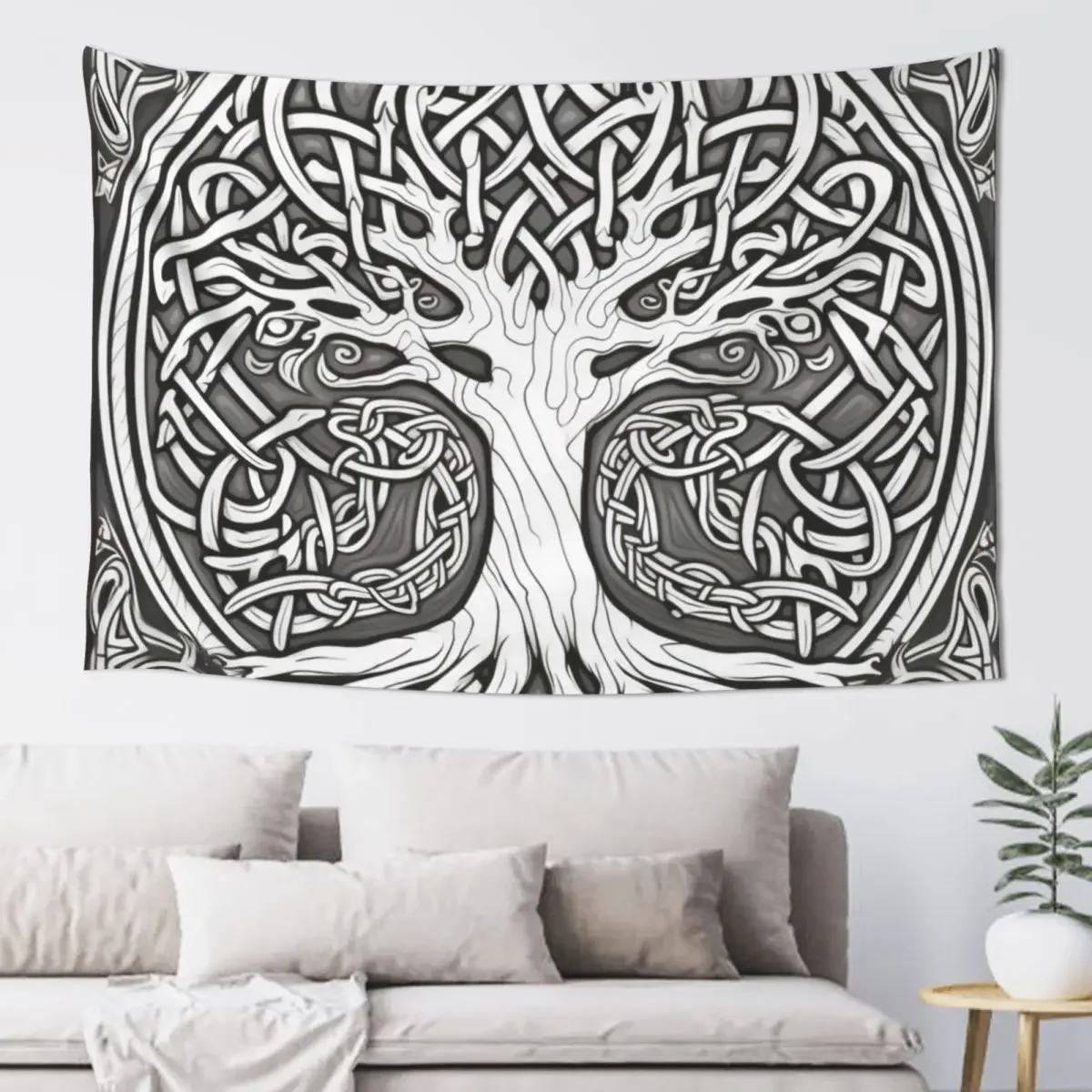 

Ygdrasil, viking tree, celtic tree, ornament viking, celtic motif, for dad, dad, for the husband, happy dads day Tapestry