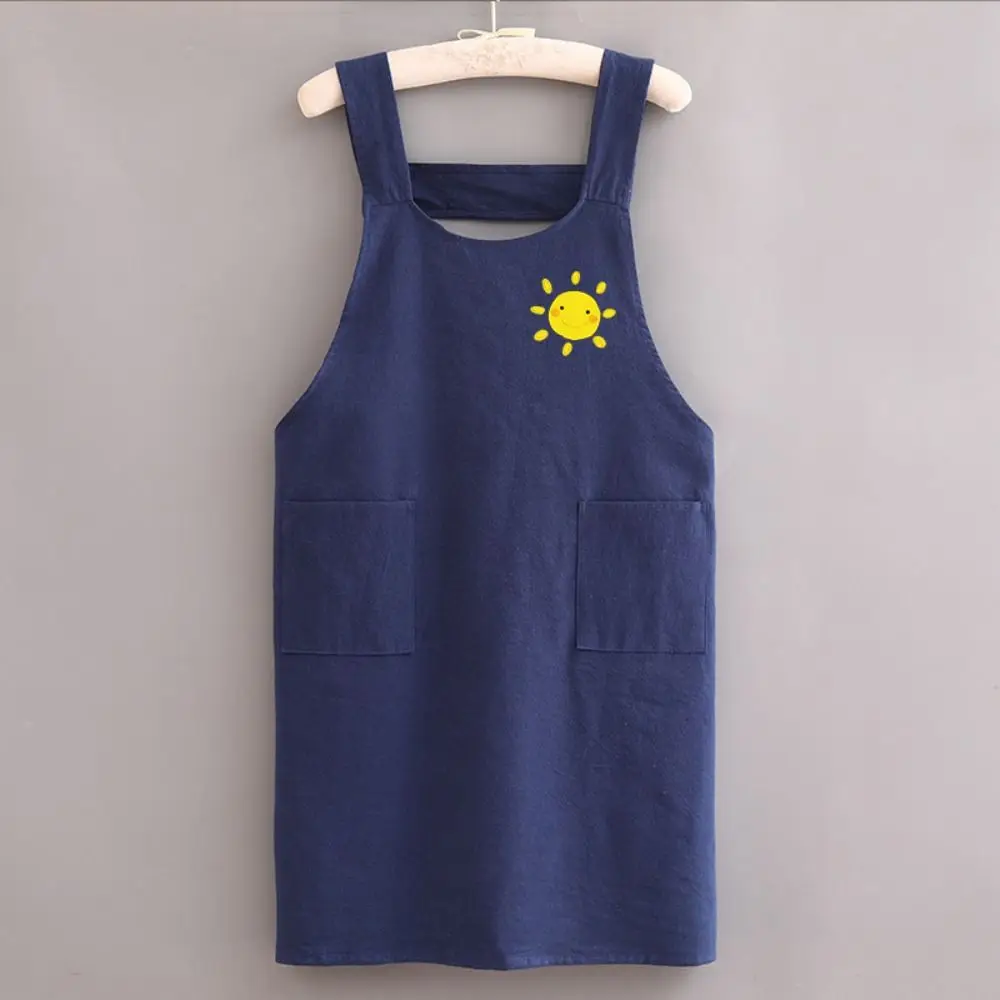 Pure Cotton Apron New Kitchen Home Cooking Anti fouling Breathable Female Work Clothes Adult Waist Aprons