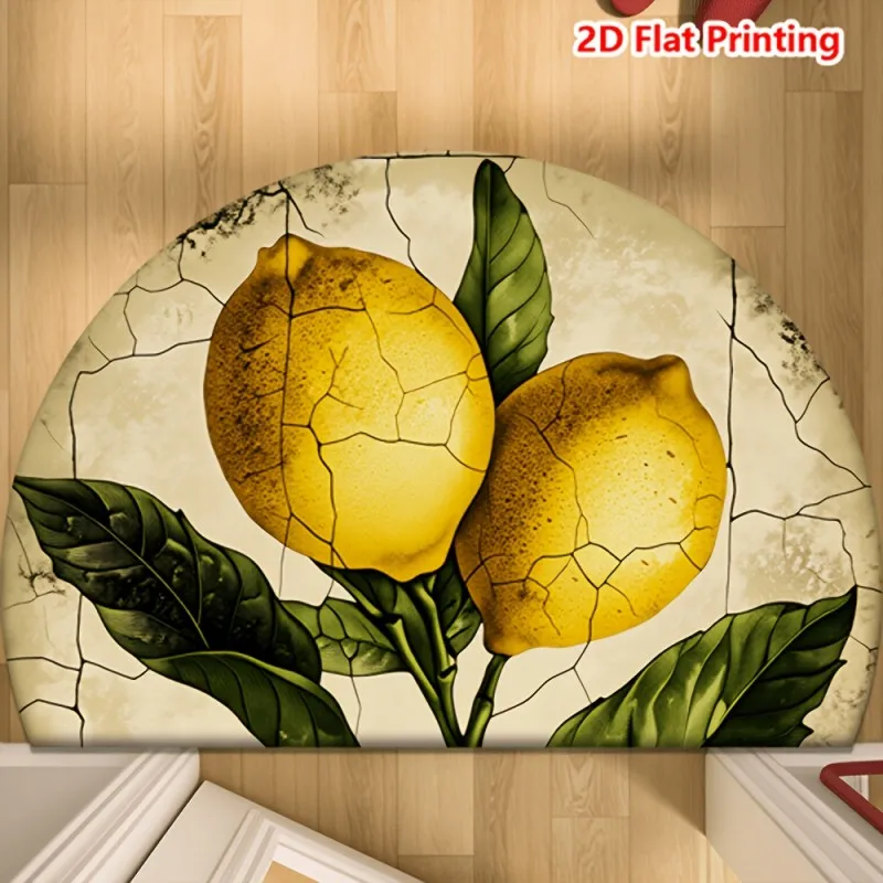 Retro Heart Mandala Floral Border Semicircular Doormat Entry Classic Rug Anti Slip Floor Mat For Farmhouse Outdoor Front Door