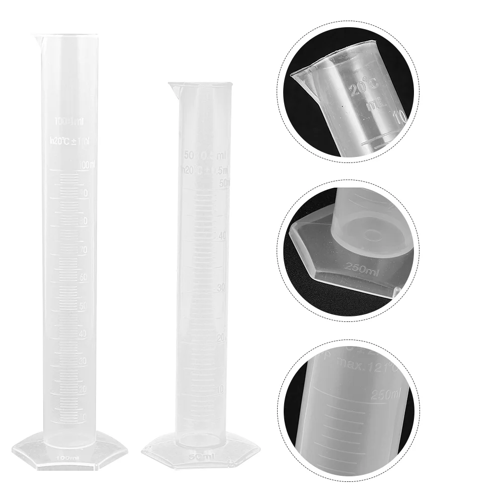 

2 Pcs Measuring Cup Accurate Cylinder Laboratory Accessory with Scale Thickened Graduated Plastic