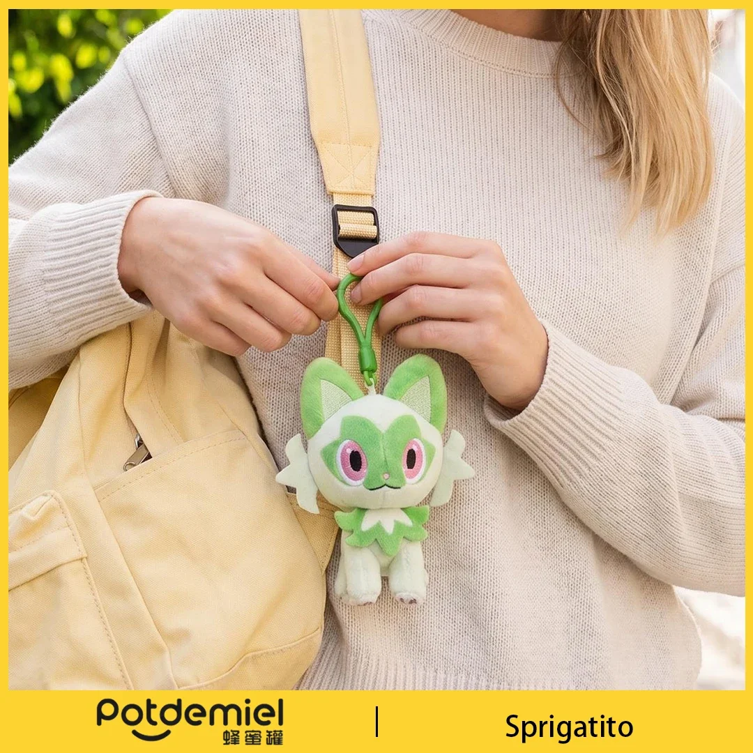 

Potdemiel Pokemon Sprigatito Plush Keychain Soft Toy Purse Pendant Kawaii Backpack Ornament Kids Fans Birthday Gift Cute