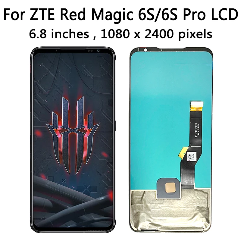 6.8”AMOLED 165Hz For ZTE nubia Red Magic 6s Pro 6sPro LCD Display Digitizer Assembly For RedMagic6S Display Fingerprint