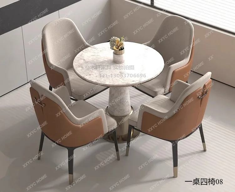 

Lnegotiation table and chair combination hotel clubhouse lounge area one table and four chairs negotiation reception chair