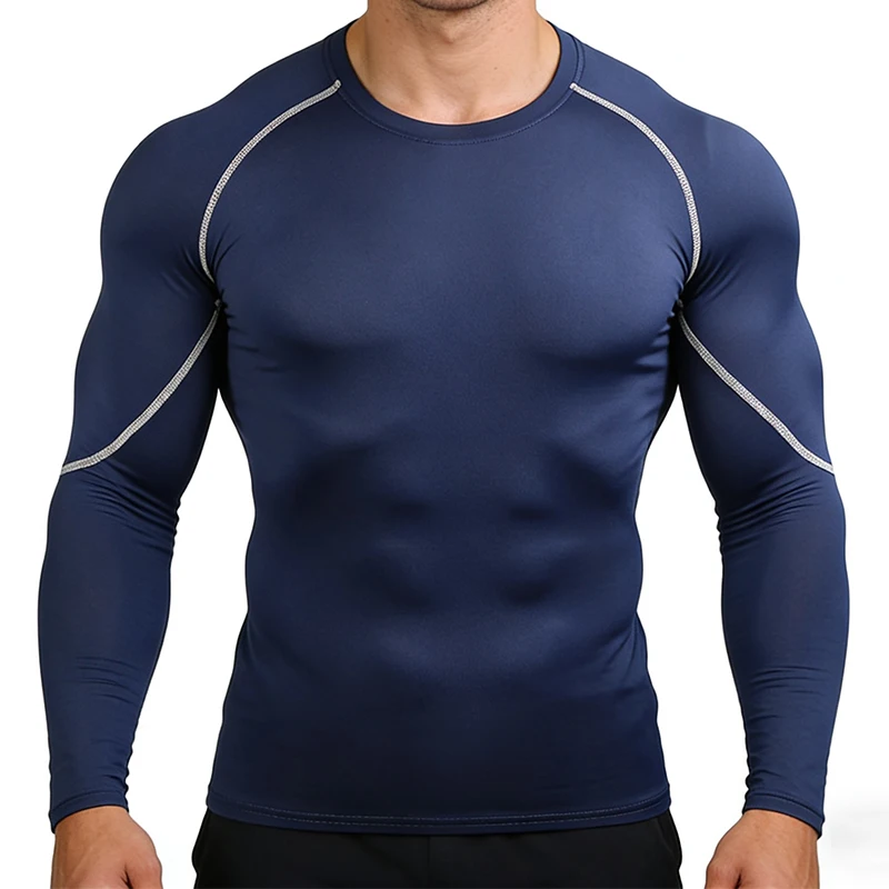 

Running Long Sleeve T-Shirt Men Sportswear Training Tops Tee Compression Male Clothing Gym Fitness Tracksuit Sport T Shirt Men