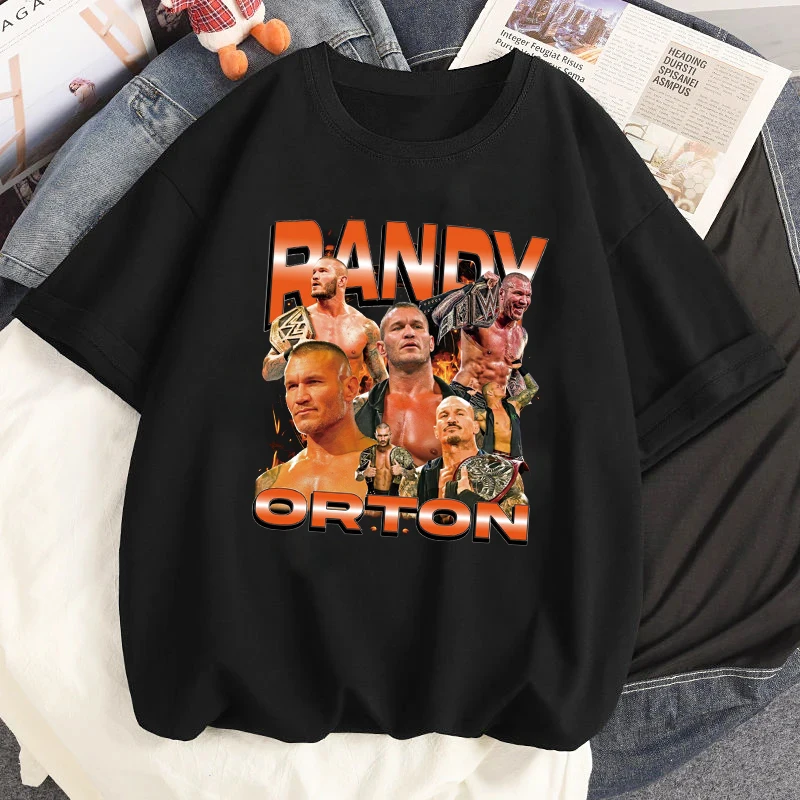 World Heavyweight Champion Randy Orton Graphic Printed Tshirt Vintage Men T-shirts Summer Women Casual Streetwear Tees Tops