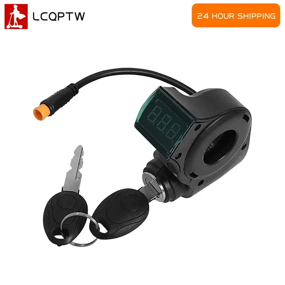 Zündschloss Schlüssel Daumen-drossel mit Digital Display Schalter 3Pin Für Kugoo M4 Für Xiaomi M365 E Roller/E Bike voltmeter