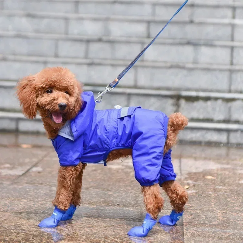 Pet WaterProof Rainshoe 4Pcs Anti-slip Rubber Boot For Small Medium Large Dogs Cats Outdoor Shoe Dog Ankle Boots