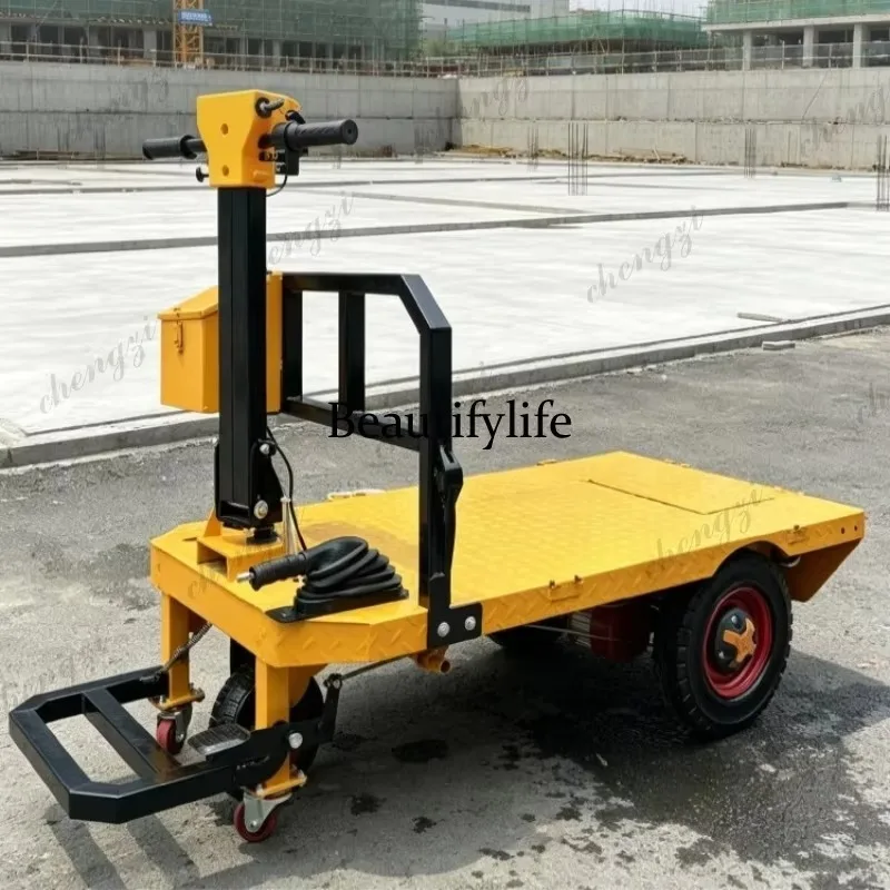 E182 Electric three-wheeled flat truck construction site handling warehouse transportation breeding pull feed truck