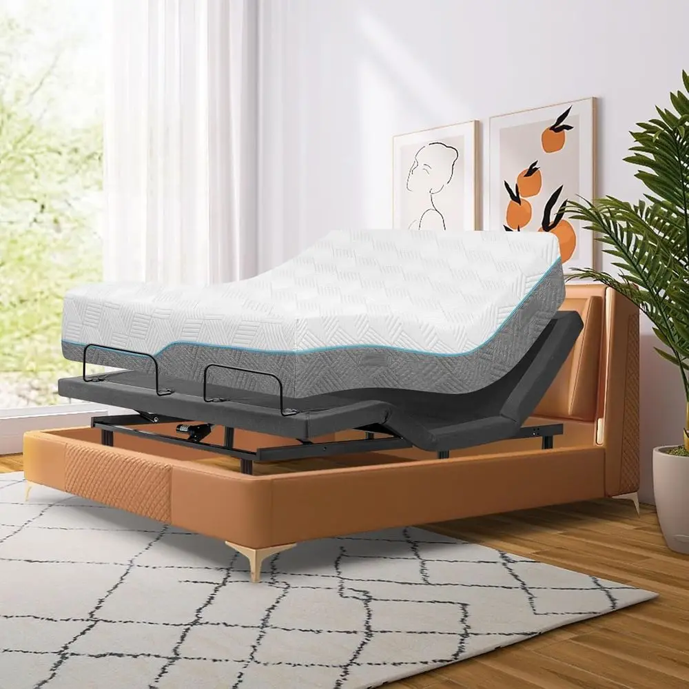

14 Inch Gel Memory Foam Mattress with Adjustable Base, Wireless Remote, Electric Smart Bed