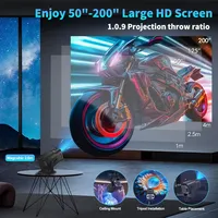 HY320 Mini Newly Native 720P Android 11 4K 300ANSI Wifi6 BT5.0 Home Outdoor 180° Rotable Projector HY320 MINI