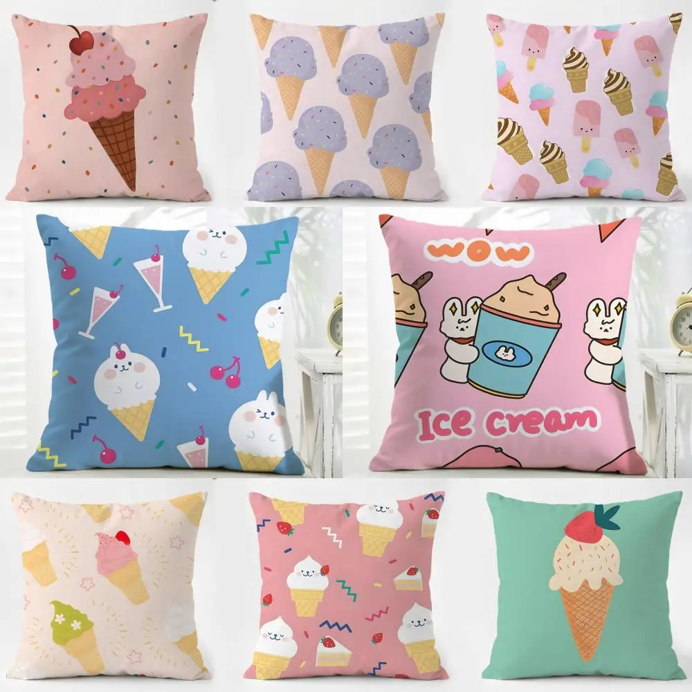 Sweet Creamy Ice Cream Cushion Cover Color Pillow Shell For Bedroom Living Room Home Couch Decor