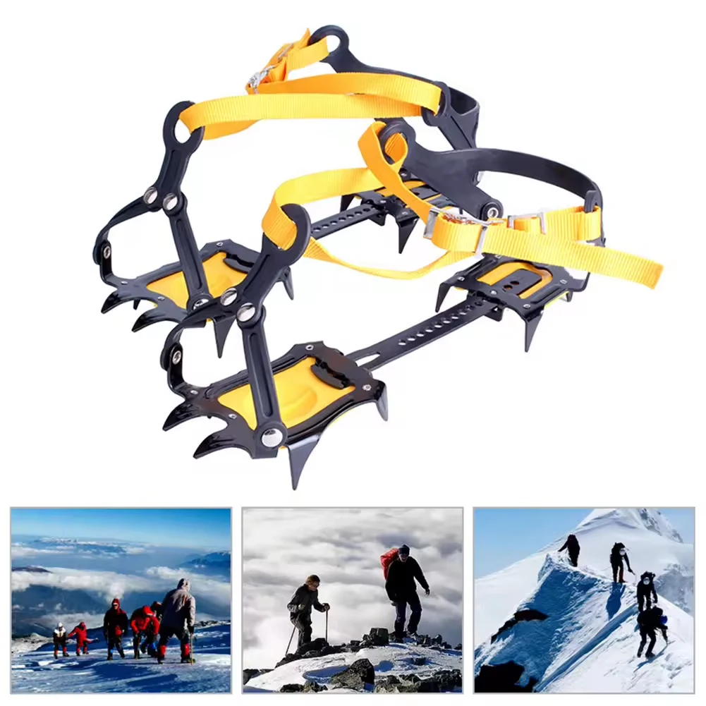 Professional Snow Crampons Anti-Slip Ice Cleats Grips for Shoes Outdoor Winter Hiking Climbing Non slip 10 Teeth Shoe Spikes