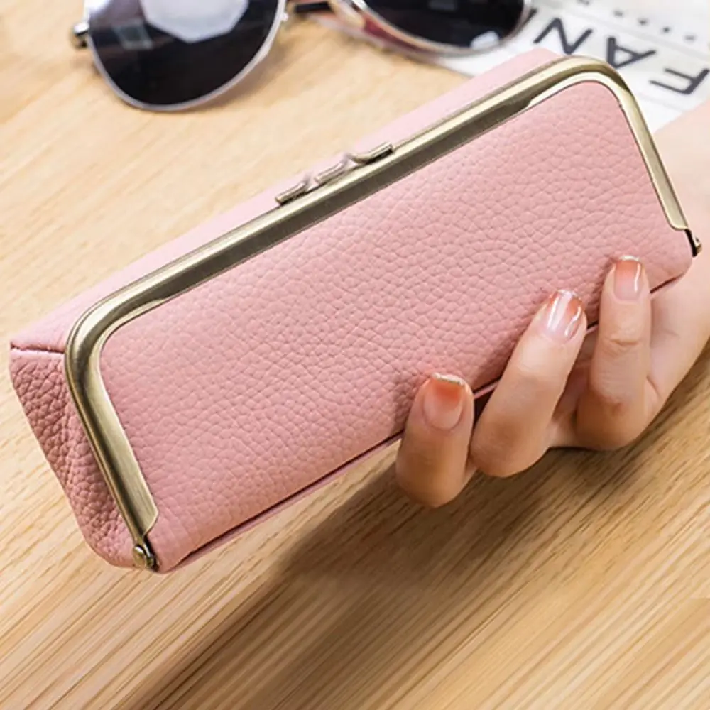 

Genuine Leather Glasses Boxes Holder Automatic Closing Multifunctional Eyewear Organizer Spacious Luxury Eyebrow Pencil Case