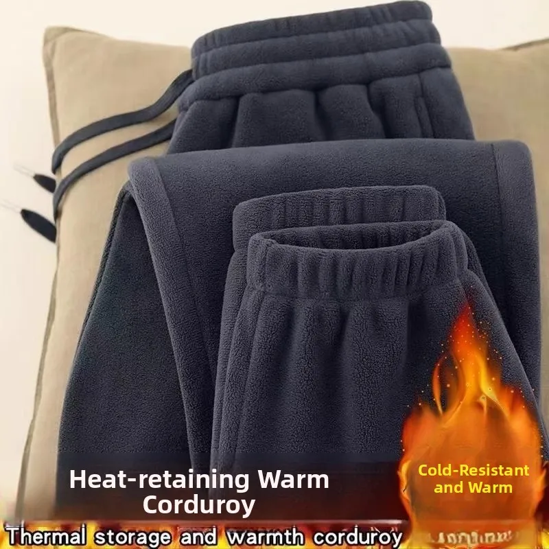 Thiened Fce Men's Casual Pants Autumn Winter Warm Work Trousers Loose Fit Comfortable Polyester Fiber BDU Sle Trousers