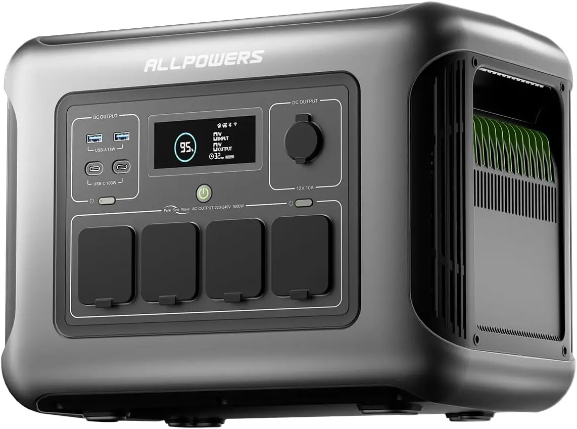 

R1500 LITE Portable Power Station 1600W 1056Wh LiFePO4 Solar Generator Solar Power with UPS Function Fast Charging R1500 LITE