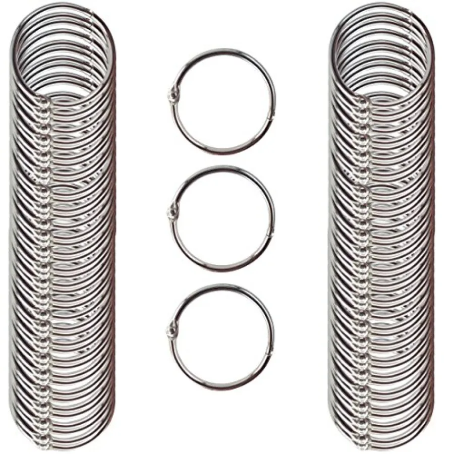 Book Rings Medium 1.5-Inch Nickel Plated 100-Pack
