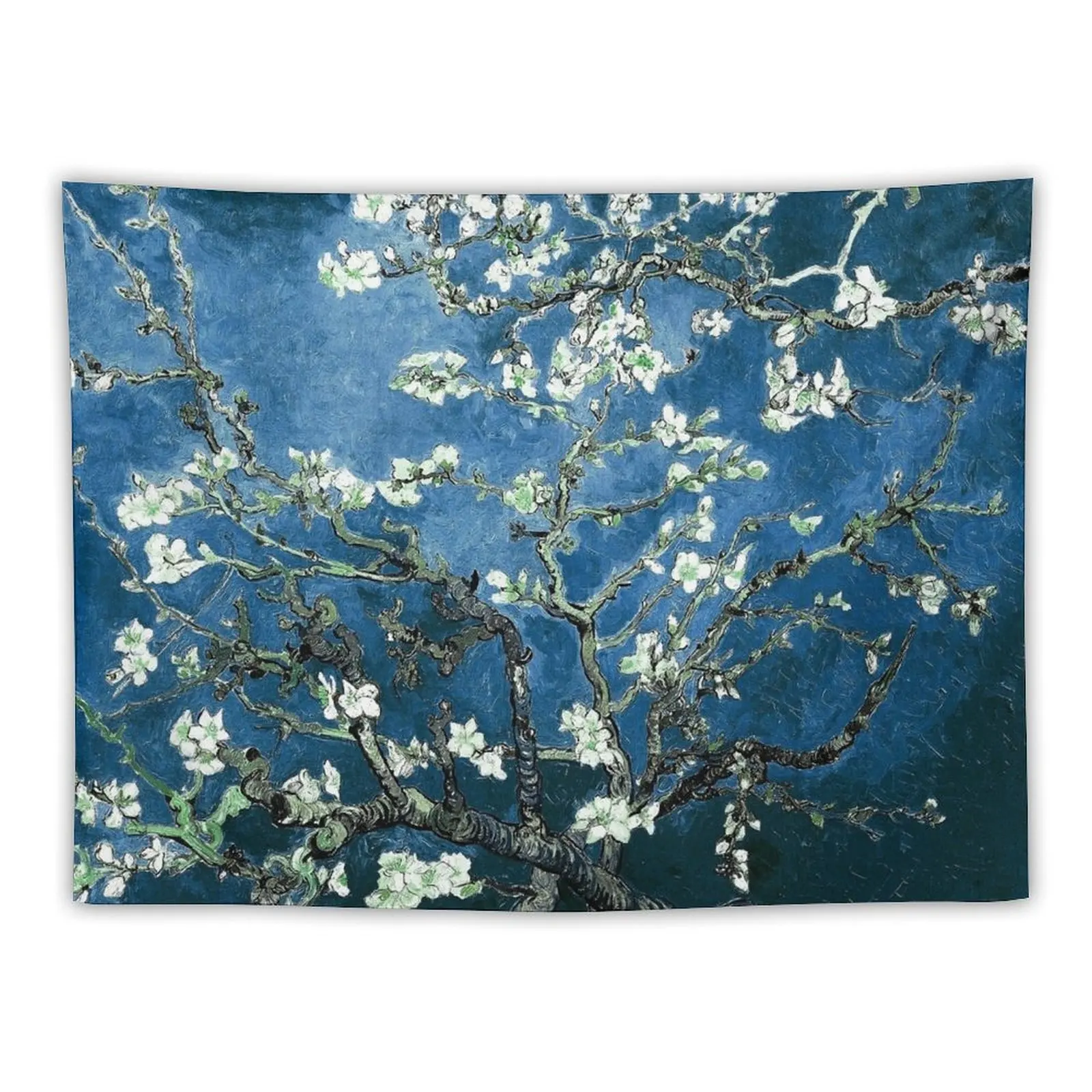 

Van Gogh Almond Blossoms Deep Ocean Blue Tapestry Cute Decor Tapestry