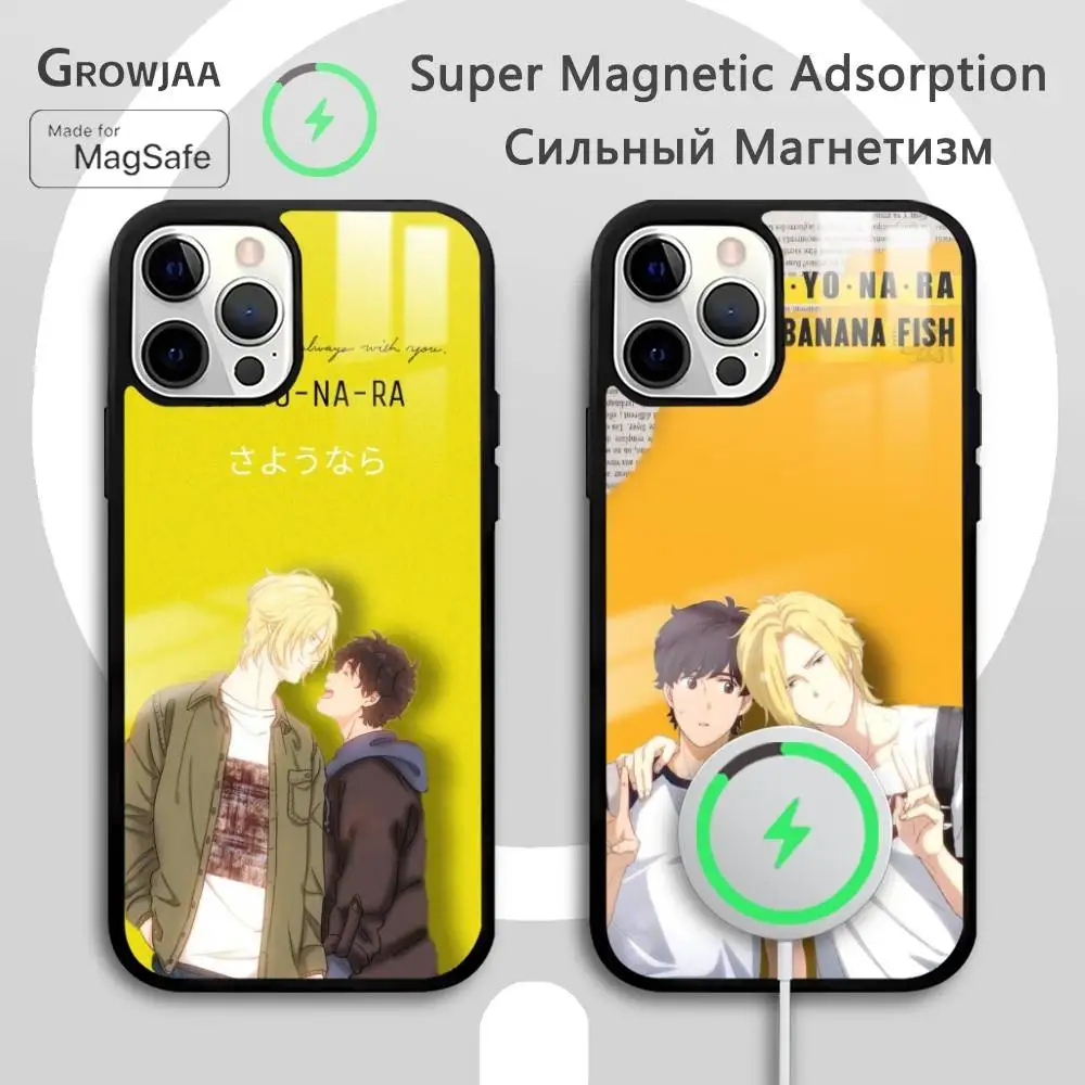 

Cute B-Banana FishS Anime Phone Case For IPhone 16 15 14 13 12 11 Pro Max Plus Mini Magsafe Mirror Wireless Magnetic Funda