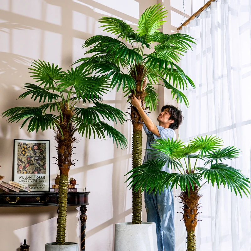 Large-scale simulated palm tree, sunflower, tropical green plant, bionic fake tree, indoor and outdoor floor decoration landscap