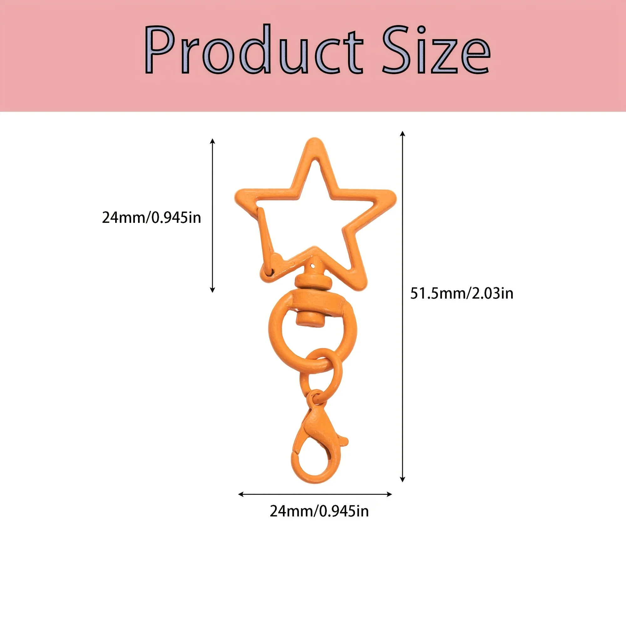 13/26Pcs Pentagram Star Key Ring Lobster Clasp Colorful DIY Pendant Accessories for Keychain Bag Wallet Pet Rope Handmade Craft