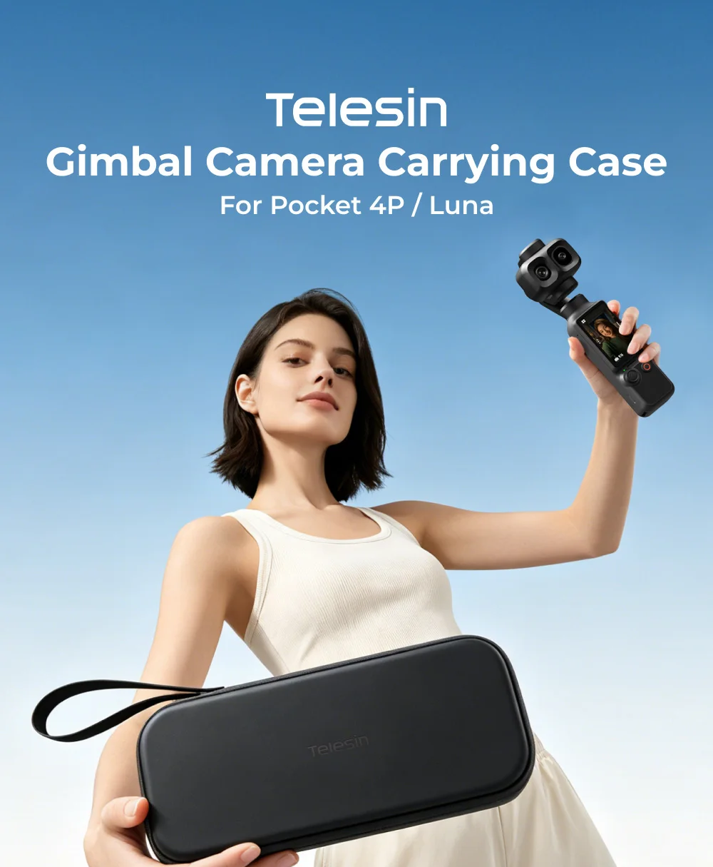 TELESIN Aufbewahrungsschutz Wasserdichte Tasche für DJI OSMO Pocket 4P Insta360 Luna Ultra Gimbal Kamera Tragetasche PU Kameratasche – Detail 1