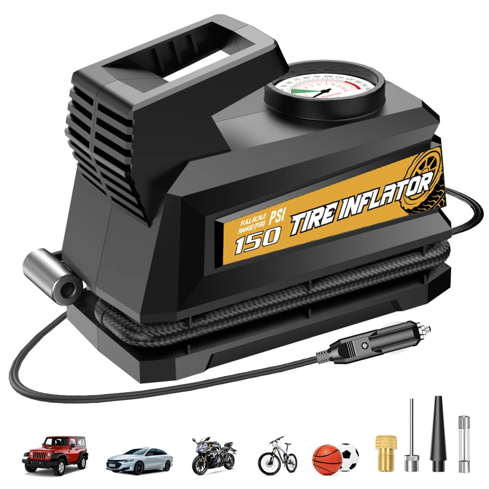 

Портативный воздушный насос Carsun 12 В — 22 цилиндра, компактный размер с высокой мощностью, функция Plug-and-Play без переключения